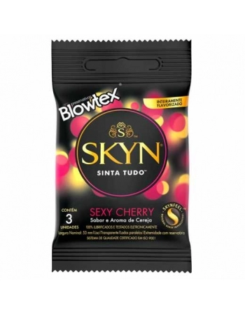PRESERVATIVO BLOWTEX COM 3 SKYN CHERRY BLOWTEX